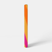 レトロストライプスはっきりしたピンクオレンジ SAMSUNG GALAXYケース (左側面)