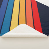 レトロストライプスタイリッシュ線70ストライプのs 80sデザイン シェルパブランケット (3/4)