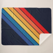 レトロストライプスタイリッシュ線70ストライプのs 80sデザイン シェルパブランケット (正面(横))