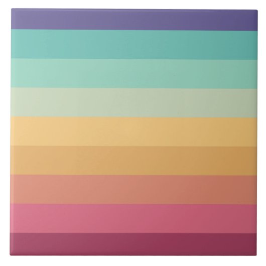 レトロストライプスタイリッシュ線70ストライプのs 80sデザイン タイル (正面)