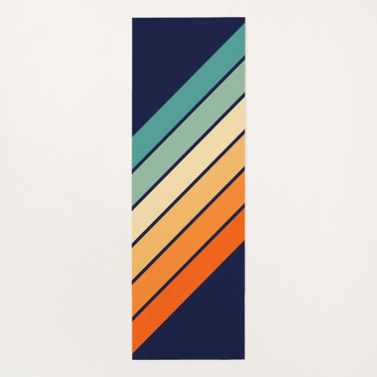 レトロストライプスタイリッシュ線70ストライプのs 80sデザイン ヨガマット (裏面)