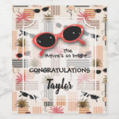 レトロストライプズフラミンゴスパームスサングラス ワインラベル (シングルラベル)