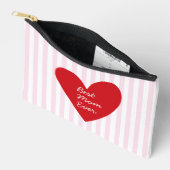 レトロストライプズレッド&ピンク最高のママ・エバ アクセサリーポーチ (見開き)