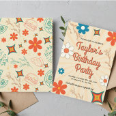 レトロストライプズ誕生日 招待状