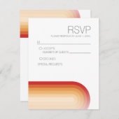 レトロストライプズ – テラコッタサンセットモダン結婚ズ 出欠カード (正面/裏面)