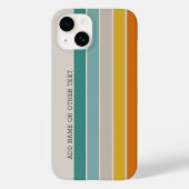 レトロストライプティール(緑がかった色)オレンジ色の金ゴールドサイド文字名 Case-Mate iPhoneケース (裏面)