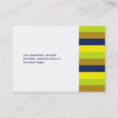 レトロストライプネイビークリエイティブプロフェッショナルラージ 名刺 (裏面)