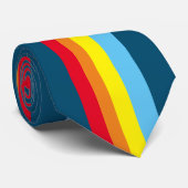 レトロストライプネックタイ(ネイビーブルー数々の) ネクタイ (ロール)