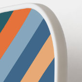 レトロストライプパターパーソナライズされたン名 ピックルボールラケット (左詳細)