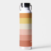レトロストライプパターンコーラルピンクヴィンテージ ウォーターボトル (正面)