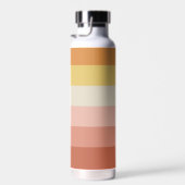 レトロストライプパターンコーラルピンクヴィンテージ ウォーターボトル (右面)