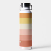 レトロストライプパターンコーラルピンクヴィンテージ ウォーターボトル (背面)