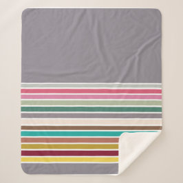 レトロストライプパターンシェルパブランケット シェルパブランケット