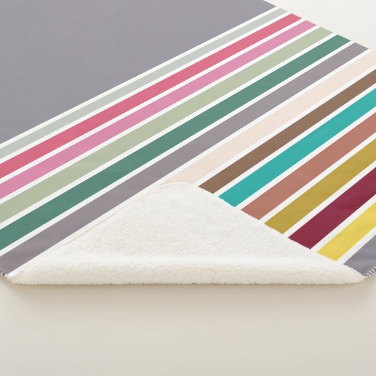 レトロストライプパターンシェルパブランケット シェルパブランケット (3/4)