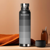 レトロストライプパターンブラックグレーヴィンテージビア ウォーターボトル