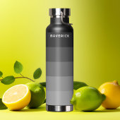 レトロストライプパターンブラックグレーヴィンテージビア ウォーターボトル