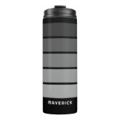 レトロストライプパターンブラックグレーヴィンテージビア タンブラー (正面)