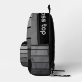 レトロストライプパターンブラックグレーヴィンテージビア プリントバックパック (右)