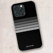 レトロストライプパターンブラックグレーヴィンテージビア Case-Mate iPhoneケース