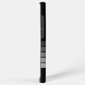 レトロストライプパターンブラックグレーヴィンテージビア SAMSUNG GALAXYケース (右側面)