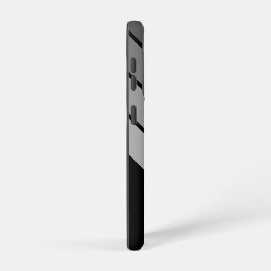 レトロストライプパターンブラックグレーヴィンテージビア SAMSUNG GALAXYケース (右側面)