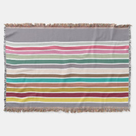 レトロストライプパターンブランケット スローブランケット