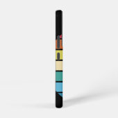 レトロストライプパターンレインボーヴィンテージヴィーブサンセット SAMSUNG GALAXYケース (右側面)