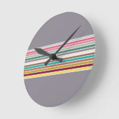 レトロストライプパターン壁時計 ラウンド壁時計 (傾斜)