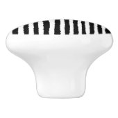 レトロストライプパターン縦白黒BW セラミックノブ (側面)