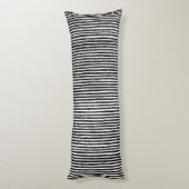 レトロストライプパターン縦白黒BW ボディピロー (裏面 (縦))