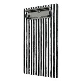 レトロストライプパターン縦白黒BW ミニクリップボード (アングル2)