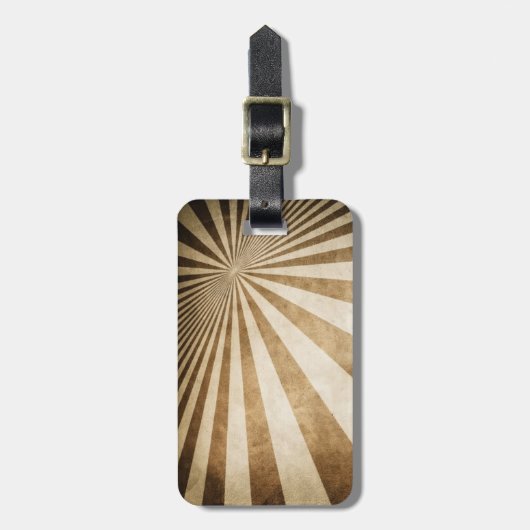 レトロストライプパターン背景 ラゲッジタグ (正面縦)