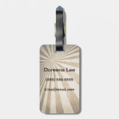 レトロストライプパターン背景 ラゲッジタグ (裏面縦)