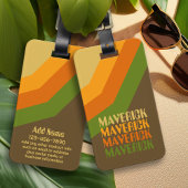 レトロストライプパター自然ン色の繰り返し名 ラゲッジタグ