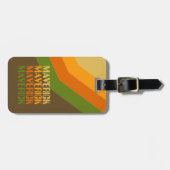 レトロストライプパター自然ン色の繰り返し名 ラゲッジタグ (正面横)