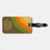 レトロストライプパター自然ン色の繰り返し名 ラゲッジタグ (裏面横)