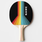 レトロストライプパーソナライズされた 卓球ラケット (正面)