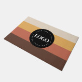 レトロストライプビジネス会社のロゴウェルカム60s 70 ドアマット (アングル)