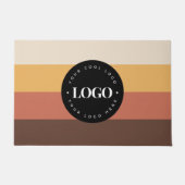 レトロストライプビジネス会社のロゴウェルカム60s 70 ドアマット (正面)