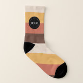 レトロストライプビジネス会社カスタムのロゴ60s 70s ソックス (左内側)