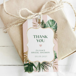 レトロストライプピンクブライダル感謝していユー ギフトタグ