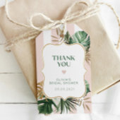 レトロストライプピンクブライダル感謝していユー ギフトタグ