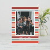 レトロストライプフォトクリスマス シーズンカード (スタンド正面)