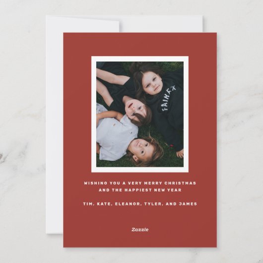 レトロストライプフォトクリスマス シーズンカード (裏面)