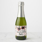 レトロストライプフラミンゴスパームスサングラスミニ スパークリングワインラベル (正面)