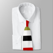 レトロストライプブラック、レッド、オリーブタイ ネクタイ (タイ)