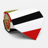 レトロストライプブラック、レッド、オリーブタイ ネクタイ (ロール)