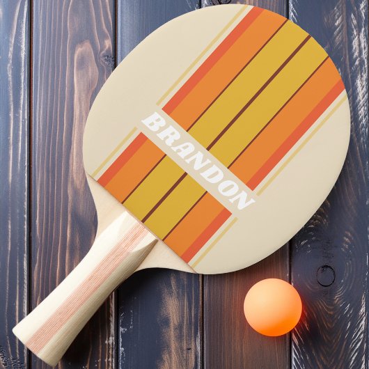 レトロストライプボード名 卓球ラケット