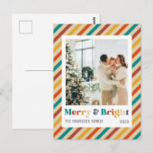 レトロストライプメリーとBright Family Photo ポストカード (正面/裏面)