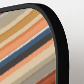 レトロストライプモノグラムヴィンテージサンセット水色 ピックルボールラケット (左詳細)